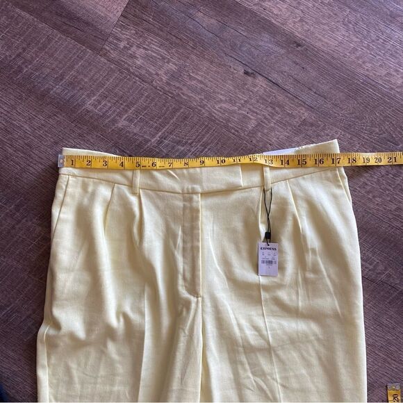 Express Pants Super High Rise Yellow Large Stretch NEW Statement - Picture 7 of 12